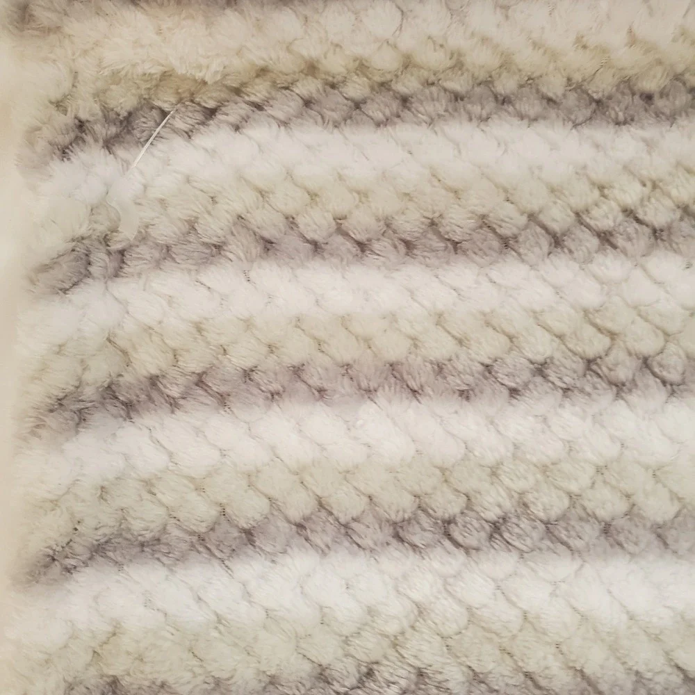 Gentle Steps Fleece Baby Blanket Grey Stripe 30x36 White‎ Lovey
